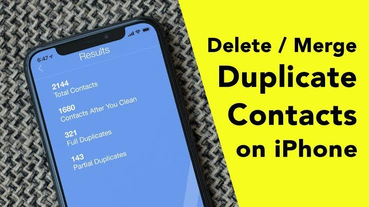 delete duplicate contacts on iphone