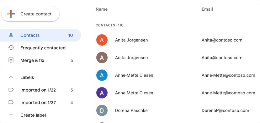 google contacts merge and fix