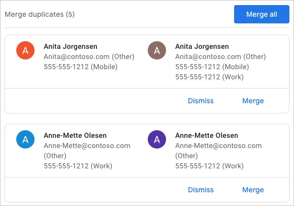 contatos do google mesclar duplicatas