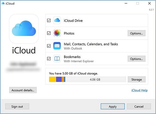 excluir backup do icloud no pc windows