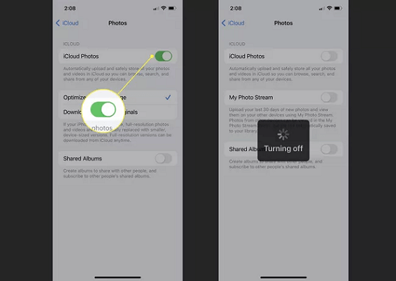 switch off icloud photos