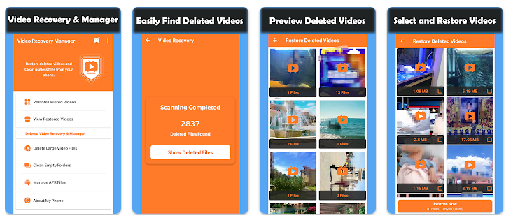 Video deals recovery app