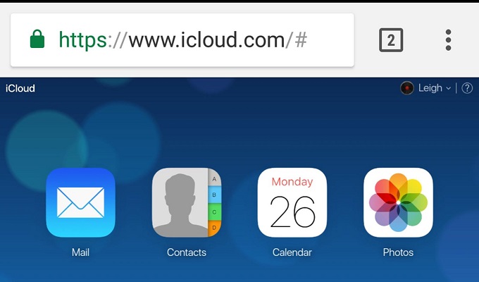 upload photos to iCloud from android