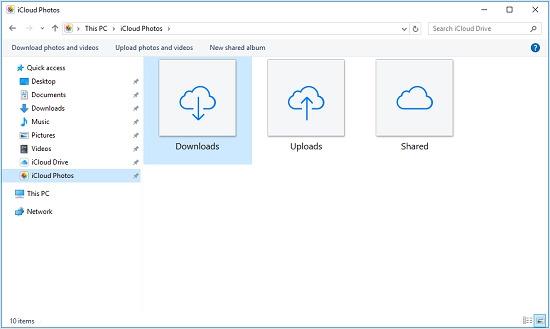 fazer upload de fotos para o iCloud de um pc com windows