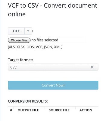 terminer la conversion de vcard en csv