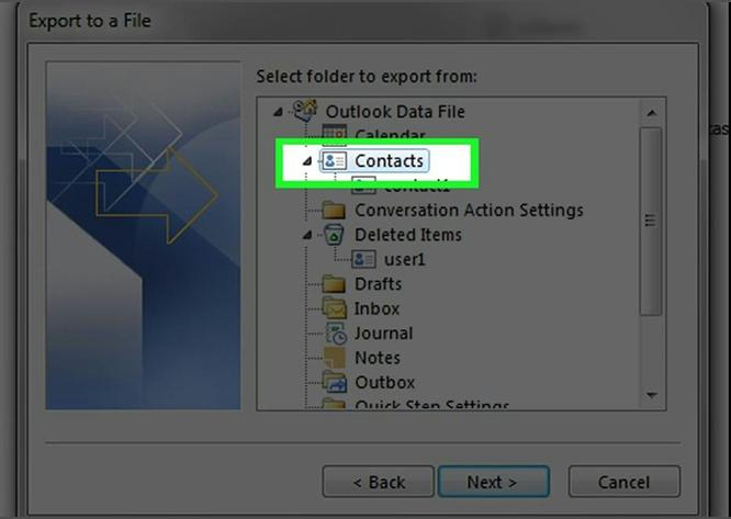 How To Export Outlook Contacts CSV PST VCard Format