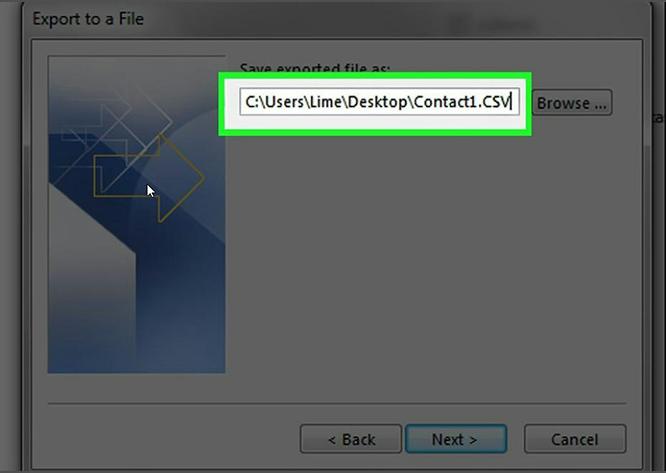 How To Export Outlook Contacts Csv Pst Vcard Format 5505