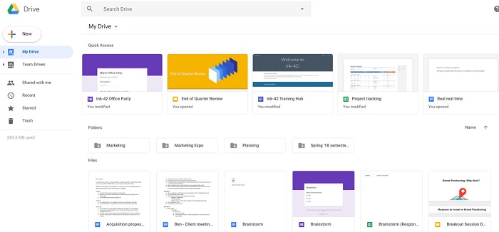 google drive en la web