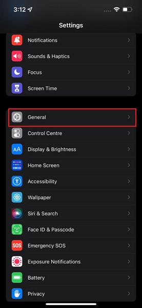 access general settings