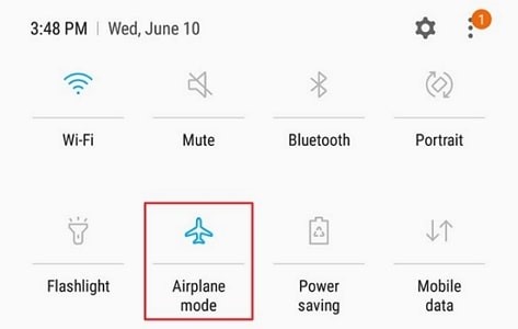 turn off airplane mode on android