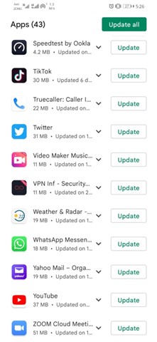 update whatsapp