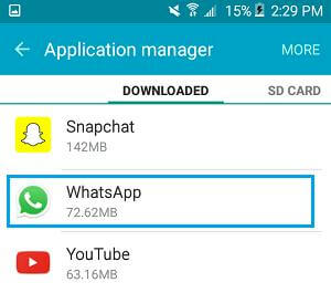 tap on whatsapp on the application
