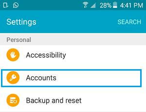 go to settings on your phone and select accounts