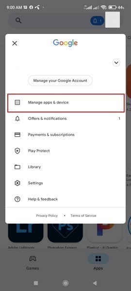 ketuk manage apps and devices