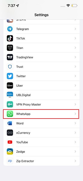 buka whatsapp settings