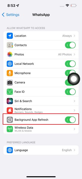 enable background app refresh