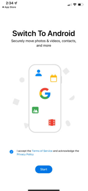 comece com o google mudar para android