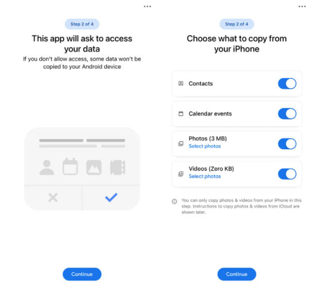 select the files you want to move from iphone to samsung