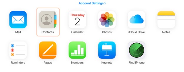 مزامنة جهات اتصال iCloud