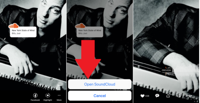 add Music to instagram story from soundcloud