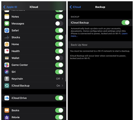 backup iphone com icloud