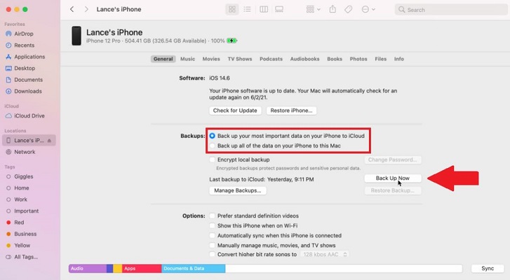 backup iphone 8 on Mac