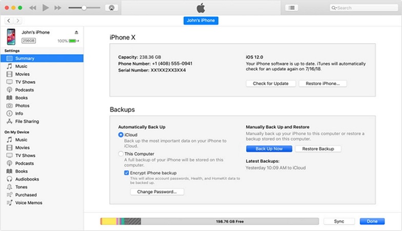 backup iPhone dengan itunes pada mac