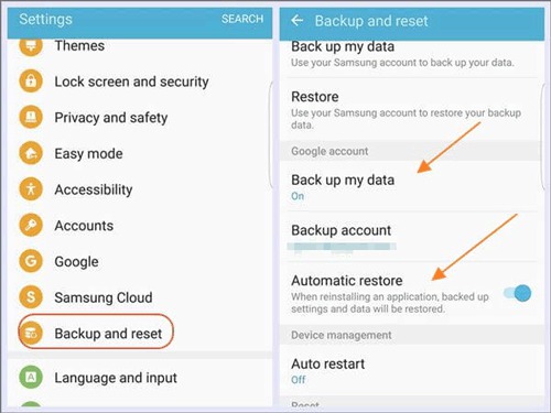 Backup do Samsung S10 com google drive