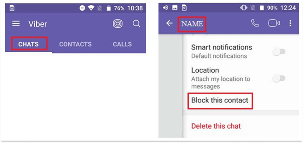 block someone on viber