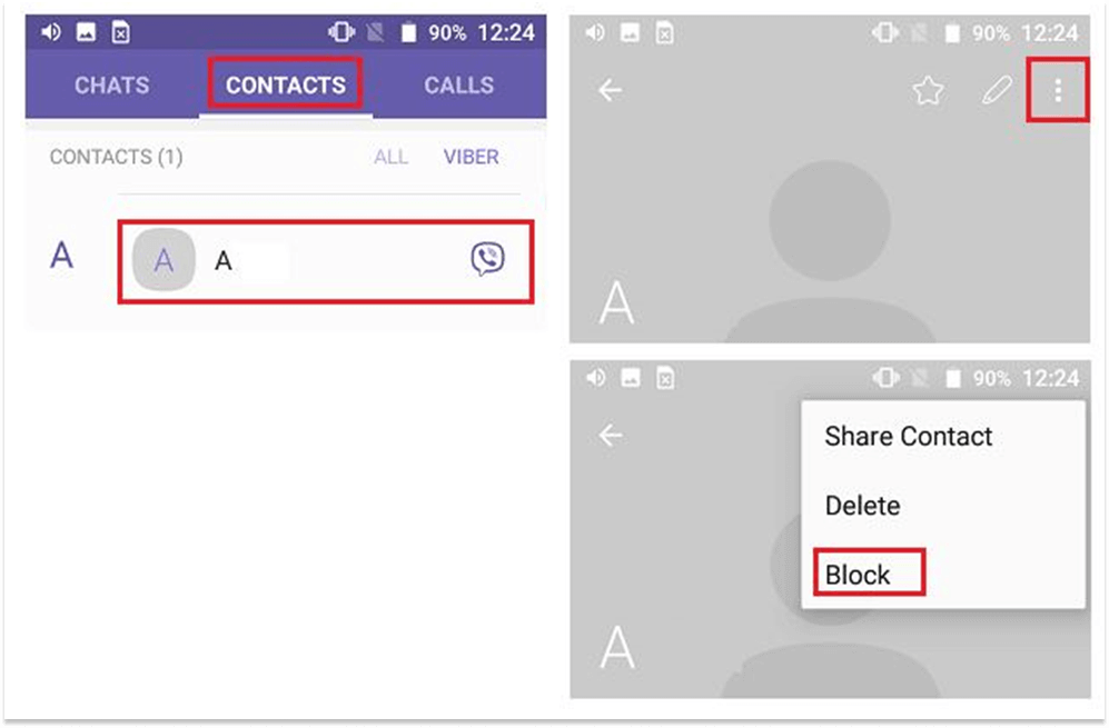 bloquear alguém no viber