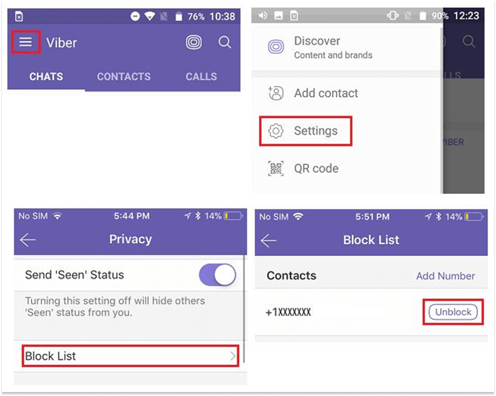 block someone on viber