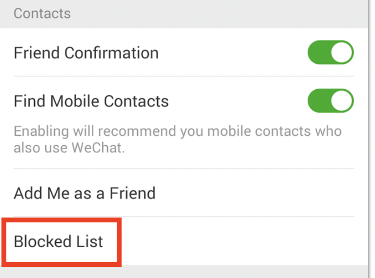 block someone on wechat