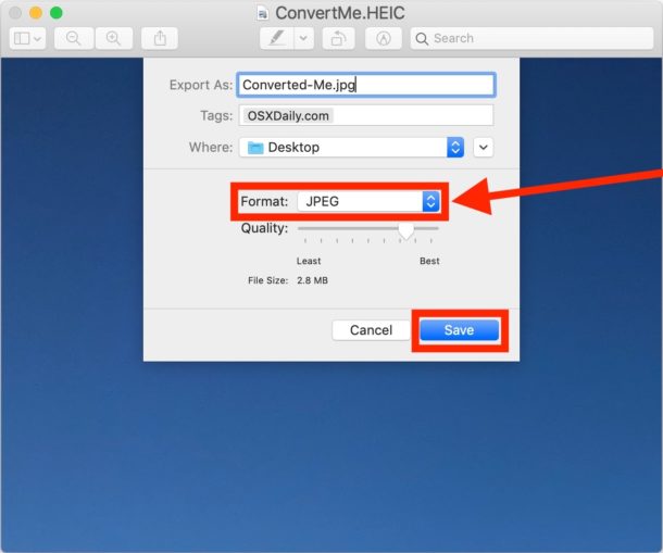 preview heic converter settings