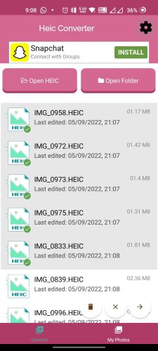 android heic to jpg converter select