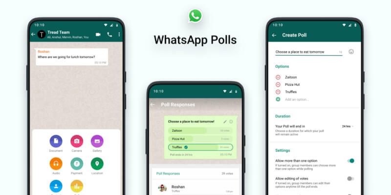 votação no whatsapp