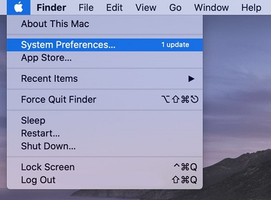 click on system preferences