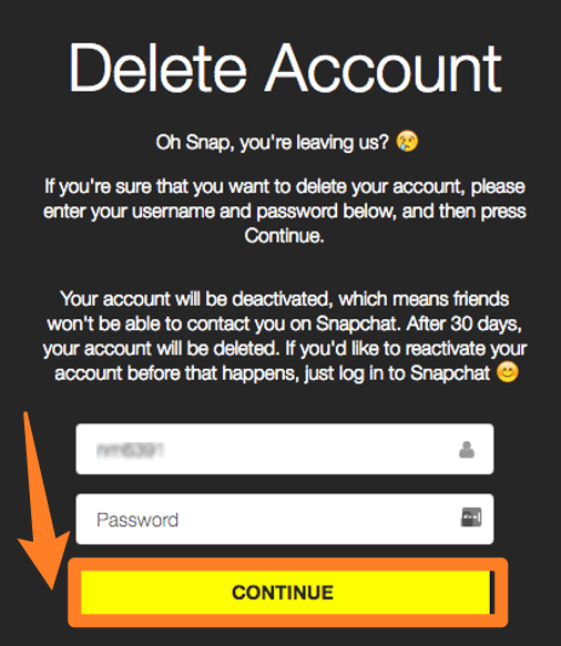eliminar cuenta de snapchat de manera permanente