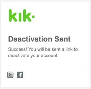 exclua ou desative sua conta do kik