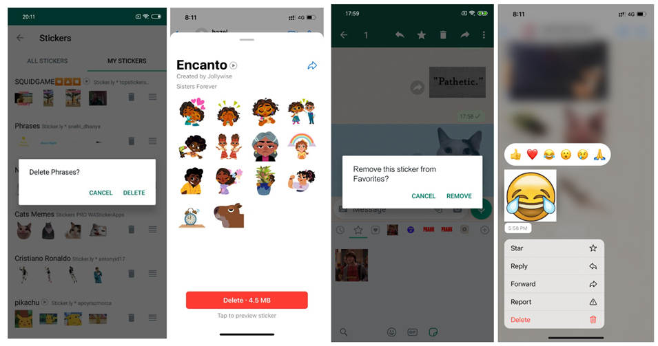 cómo eliminar un paquete de stickeres de whatsapp