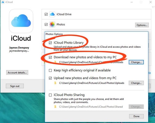 كيفية نقل الصور من iCloud إلى كمبيوتر windows