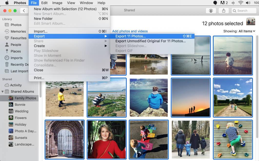 Come trasferire le foto dall'album condiviso di icloud al computer