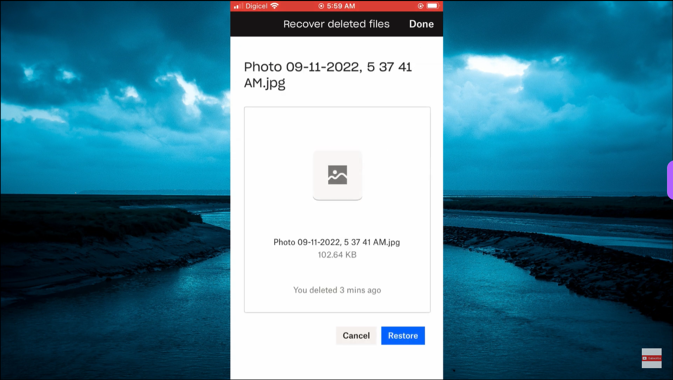 Restore Deleted photos.