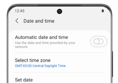 set time and date on samsung galaxy