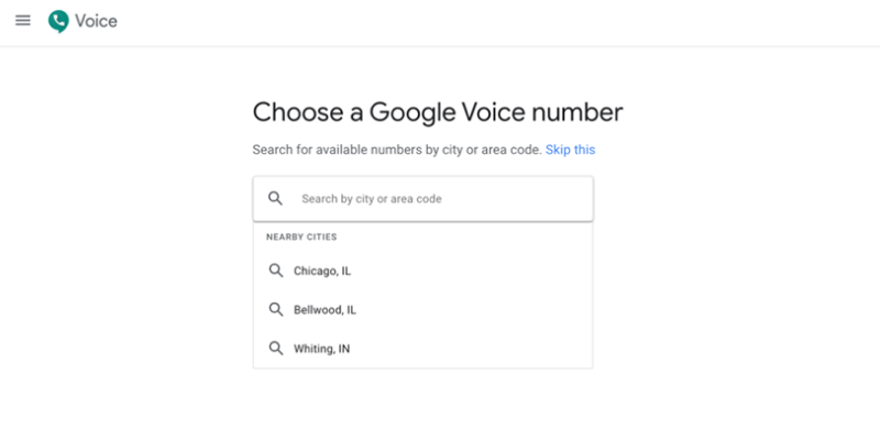 crear un número de teléfono en google voice