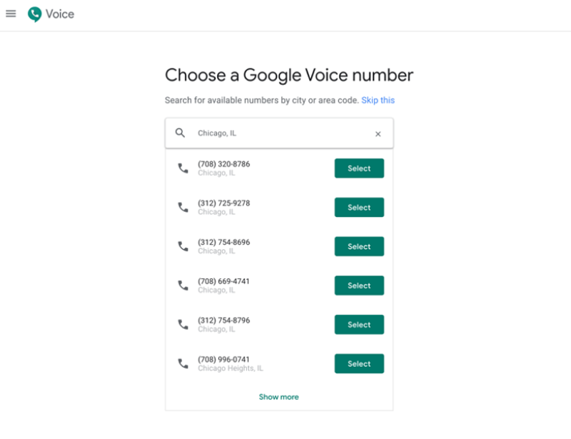 Crie um número de telefone no google voice