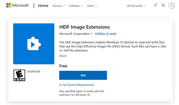 install heif image extensions