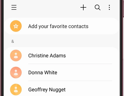 Samsung’s contact list.