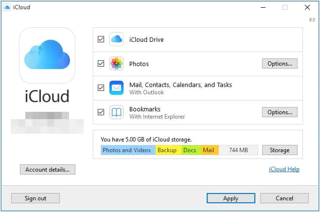 Baixe e instale o iCloud no Windows 