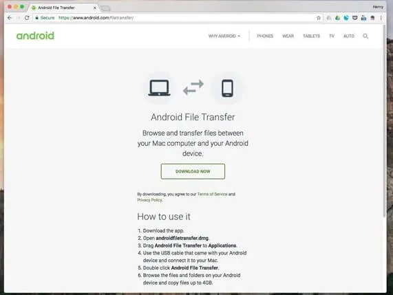 Baixe o Android File Transfer 