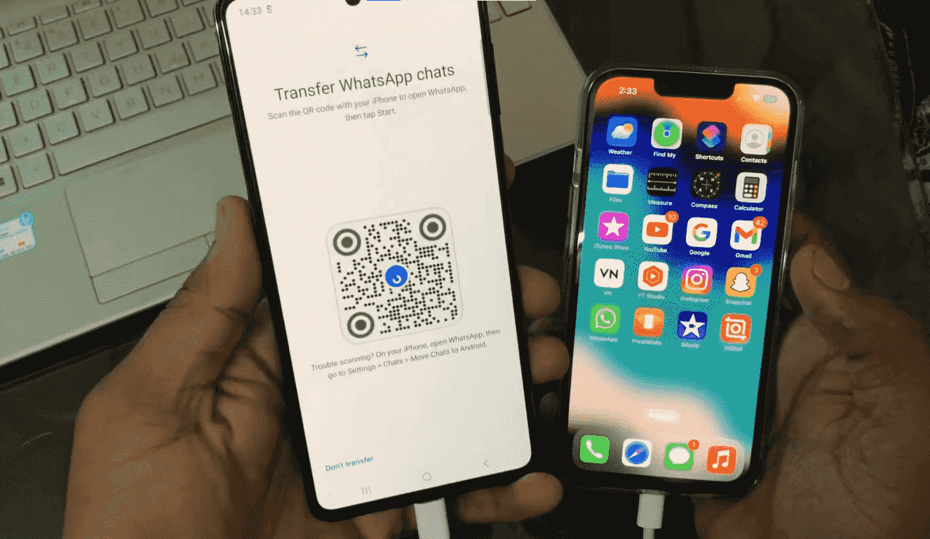 Un code QR s'affiche sur l'écran de votre Android.